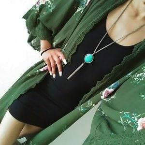 Deep forest green duster